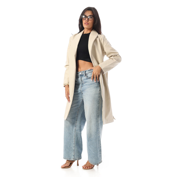 Shawl_Collar_Faux_Leather_Elegant_Coat_-_Beige