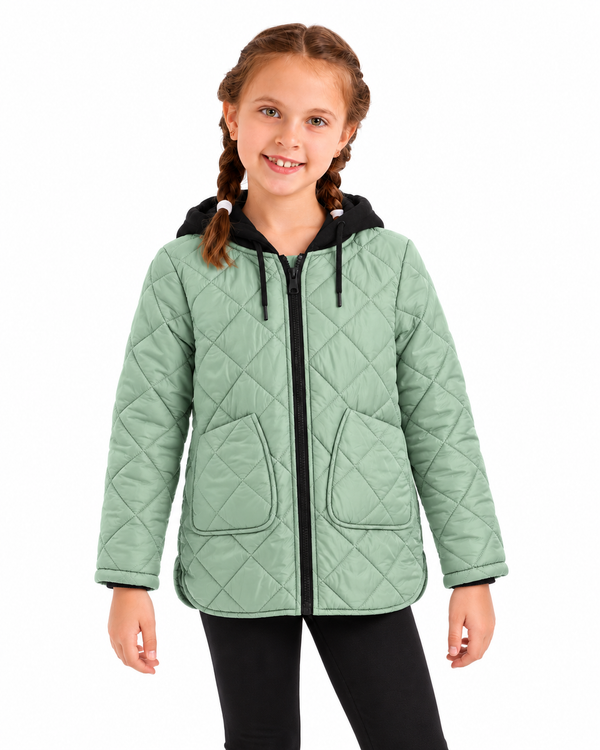 Diamond-quilted_Girls_Hooded_Jacket_-_Olive