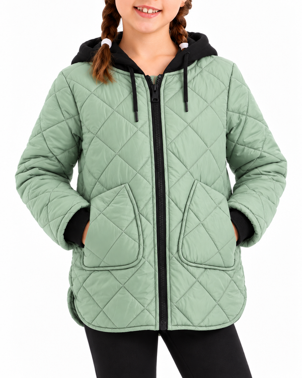Diamond-quilted_Girls_Hooded_Jacket_-_Olive