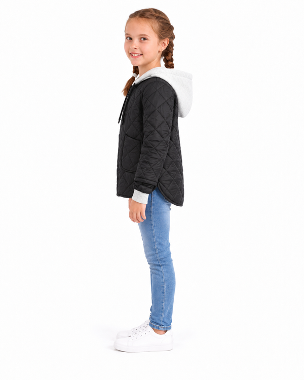 Diamond-quilted_Girls_Hooded_Jacket_-_Black