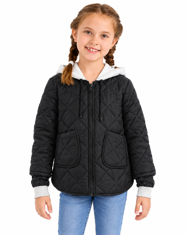 Diamond-quilted_Girls_Hooded_Jacket_-_Black