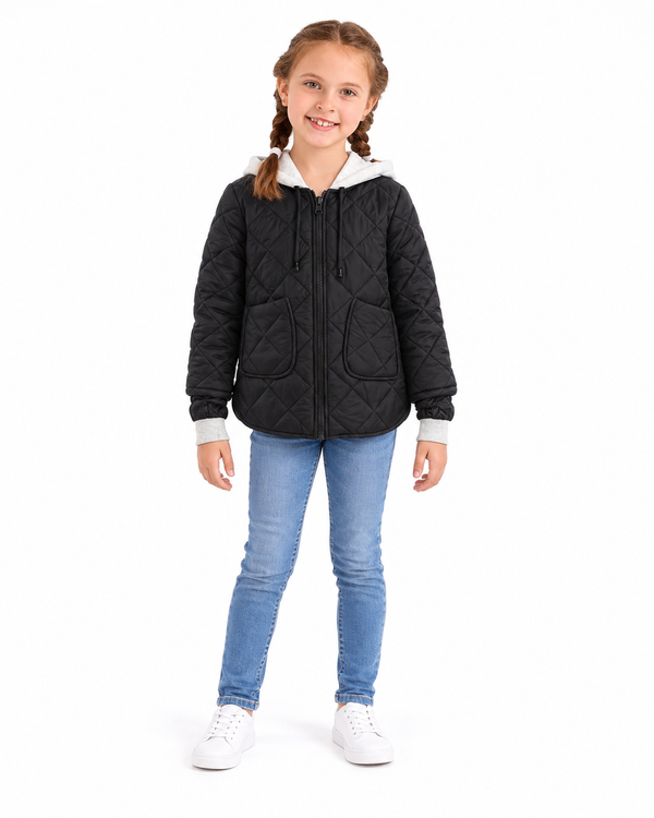 Diamond-quilted_Girls_Hooded_Jacket_-_Black