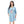 Printed Short Sleeves Oversized Sleepshirt - Light Blue