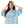 Printed Short Sleeves Oversized Sleepshirt - Light Blue