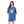 Printed Short Sleeves Oversized Sleepshirt - Blue