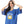 Printed Short Sleeves Oversized Sleepshirt - Blue
