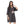 Printed Short Sleeves Oversized Sleepshirt - Dark Grey