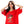 Printed Short Sleeves Oversized Sleepshirt - Red