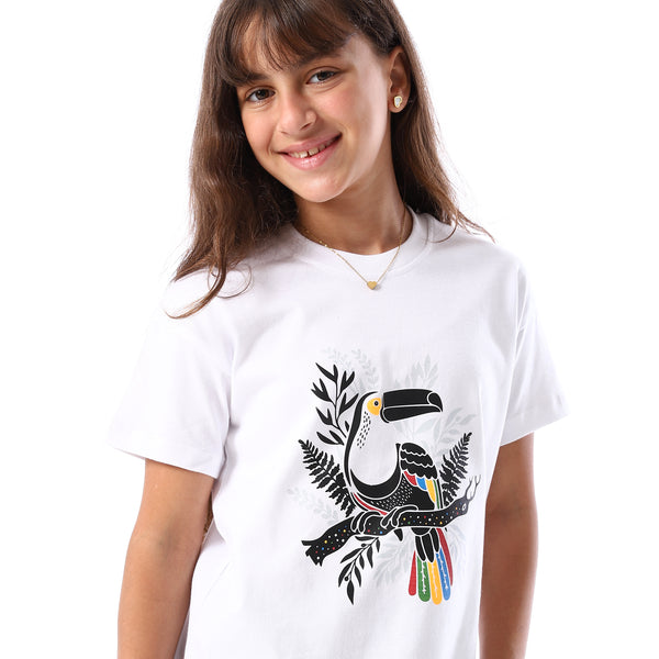Printed_Slip_On_Relaxed_Fit_White_Girls'_T-Shirt_-White