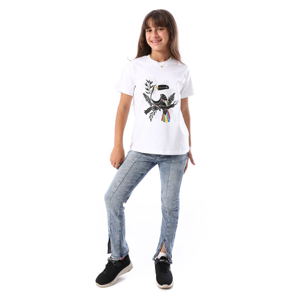 Printed_Slip_On_Relaxed_Fit_White_Girls'_T-Shirt_-White