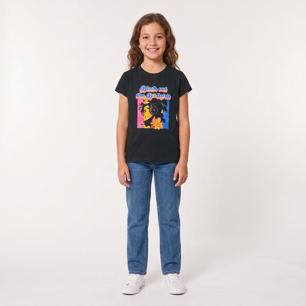 Regular Fit Slip On Printed Girls T-Shirt - Black