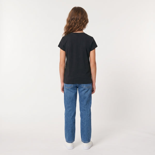 Regular Fit Slip On Printed Girls T-Shirt - Black