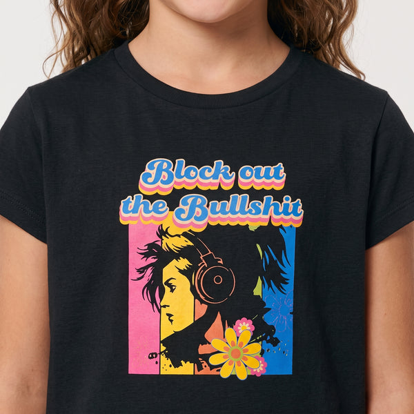 Regular Fit Slip On Printed Girls T-Shirt - Black