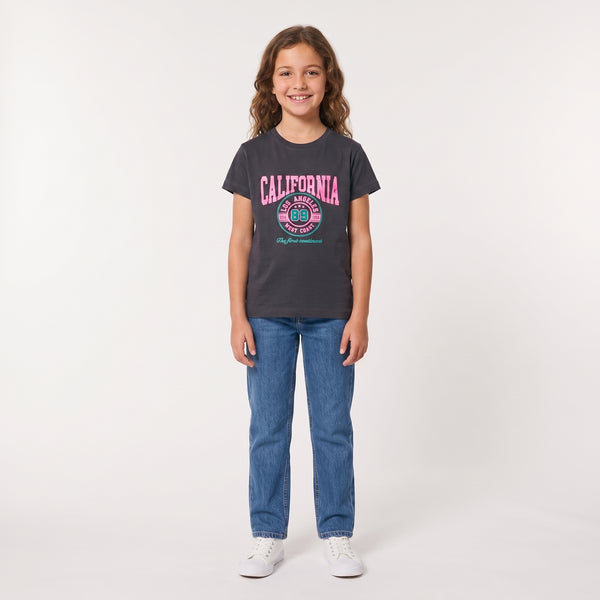 Regular Fit Slip On Printed Girls T-Shirt - Dark Grey