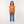 Regular Fit Slip On Printed Girls T-Shirt - Orange
