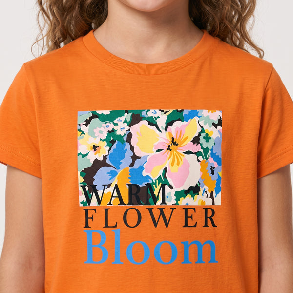 Regular Fit Slip On Printed Girls T-Shirt - Orange