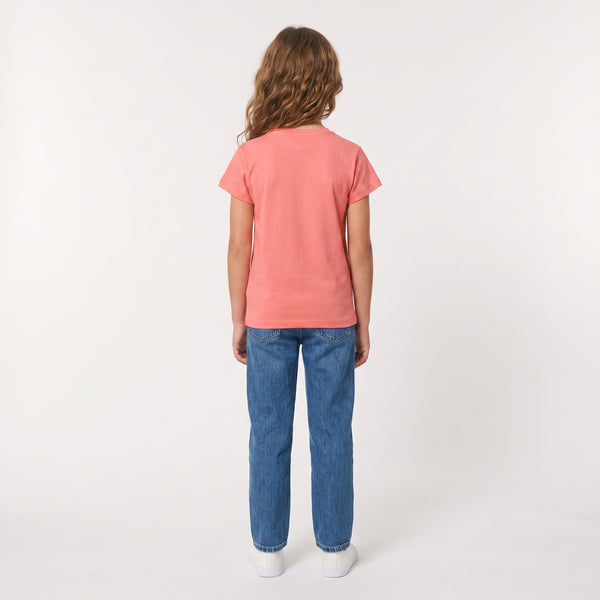 Regular Fit Slip On Printed Girls T-Shirt - Coral Pink