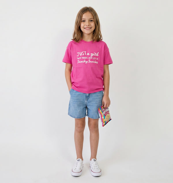 Regular Fit Slip On Printed Girls T-Shirt - Fuchsia