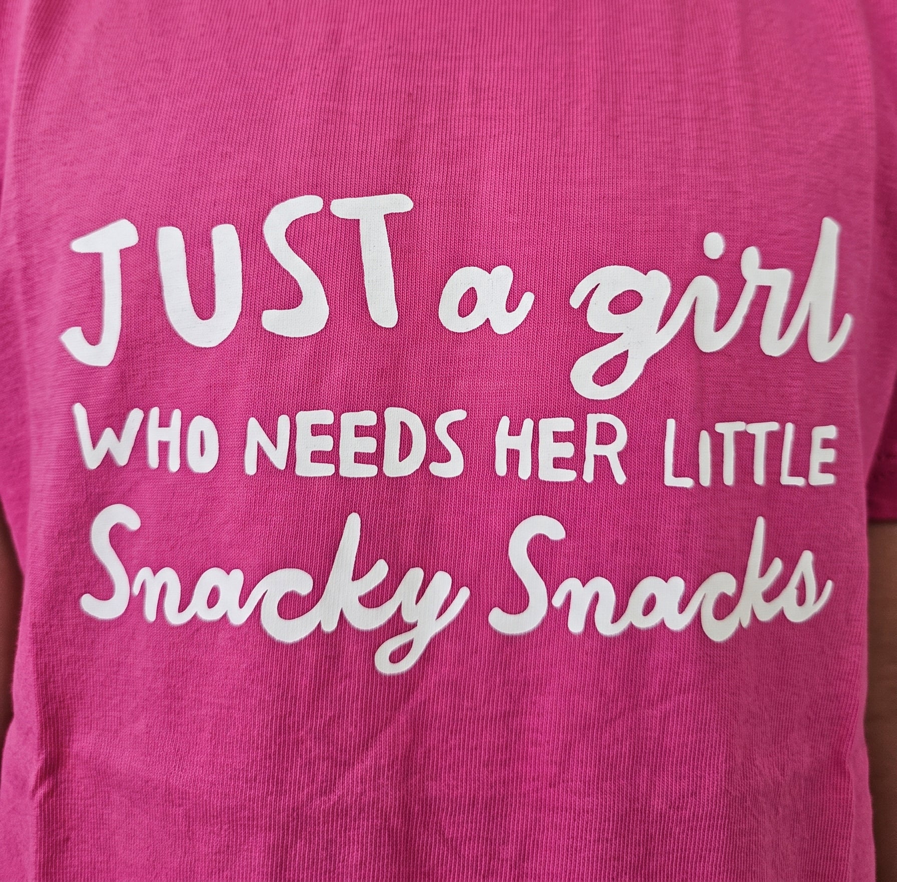 Regular Fit Slip On Printed Girls T-Shirt - Fuchsia
