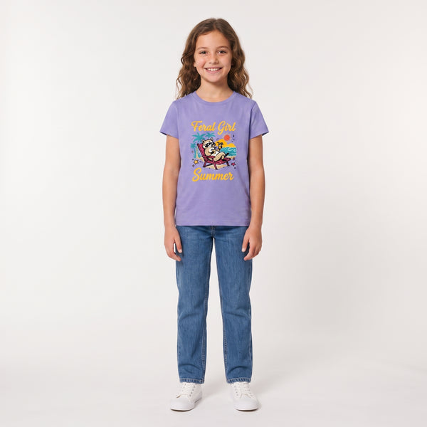 Regular Fit Slip On Printed Girls T-Shirt - Purple