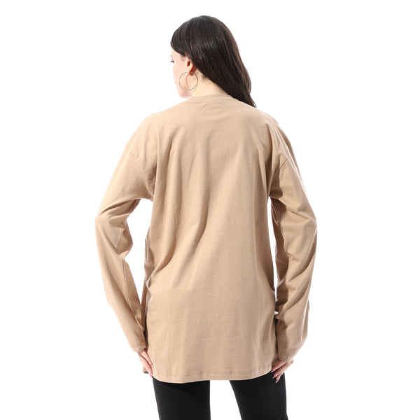 Printed_Loose_Fit_Women_Long_T-Shirt_-_Beige