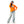 Crew Neck Printed Long Sleeves Oversized T-Shirt - Orange