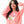 Crew Neck Printed Long Sleeves Oversized T-Shirt - Coral Pink