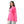 Crew Neck Printed Long Sleeves Oversized T-Shirt - Fuchsia