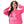 Crew Neck Printed Long Sleeves Oversized T-Shirt - Fuchsia