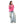 Crew Neck Printed Long Sleeves Oversized T-Shirt - Fuchsia