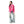 Crew Neck Printed Long Sleeves Oversized T-Shirt - Fuchsia
