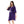 Printed Short Sleeves Oversized Sleepshirt - Dark Purple