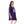 Printed Short Sleeves Oversized Sleepshirt - Dark Purple