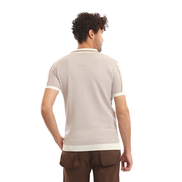 Micro-Pattern_Jacquard_Knit_Polo_Shirt_-_Nude_&_Off-White