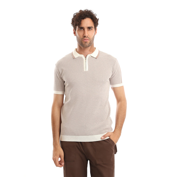 Micro-Pattern_Jacquard_Knit_Polo_Shirt_-_Nude_&_Off-White