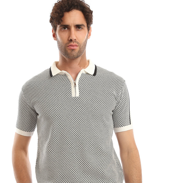 Micro-Pattern_Jacquard_Knit_Polo_Shirt_-_Black_&_Off-White