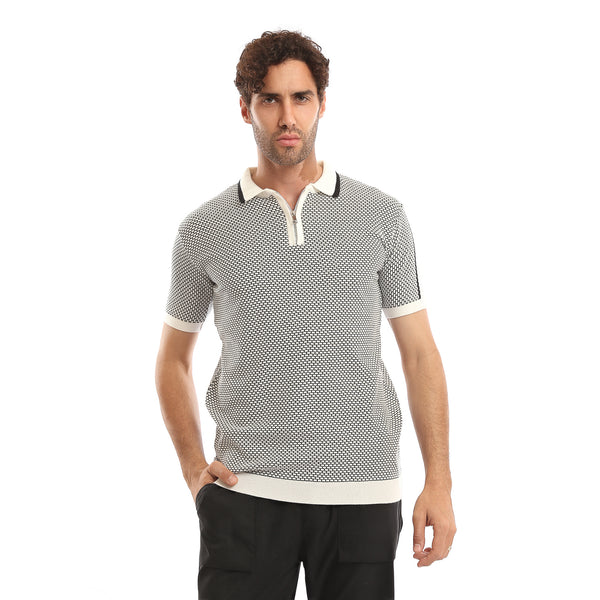 Micro-Pattern_Jacquard_Knit_Polo_Shirt_-_Black_&_Off-White