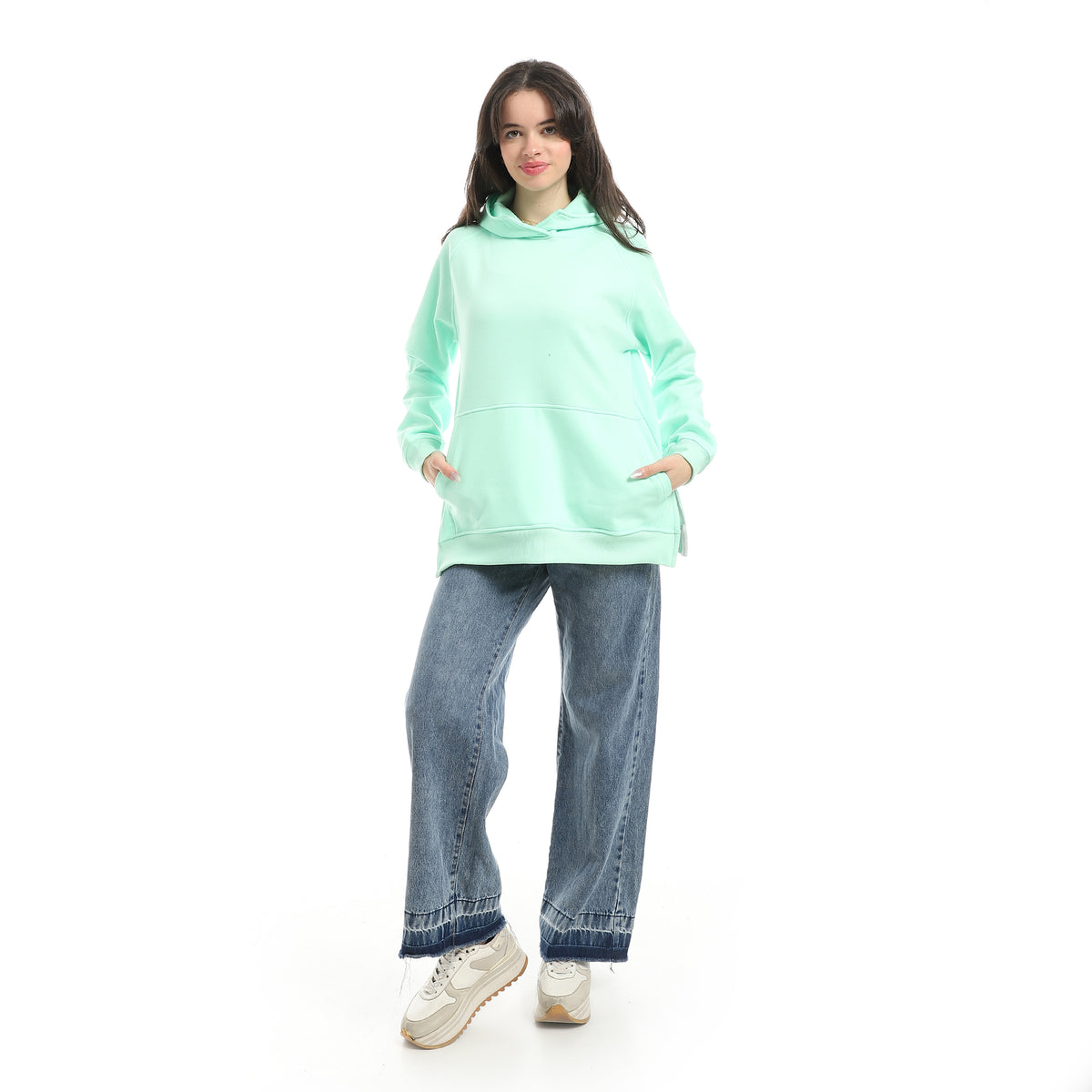 Aqua_Green_Kangaroo_Pockets_Slip_On_Cotton_Hoodie-Aqua_Green