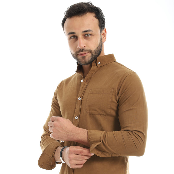 full_sleeves_plain_buttoned_shirt_-_brown