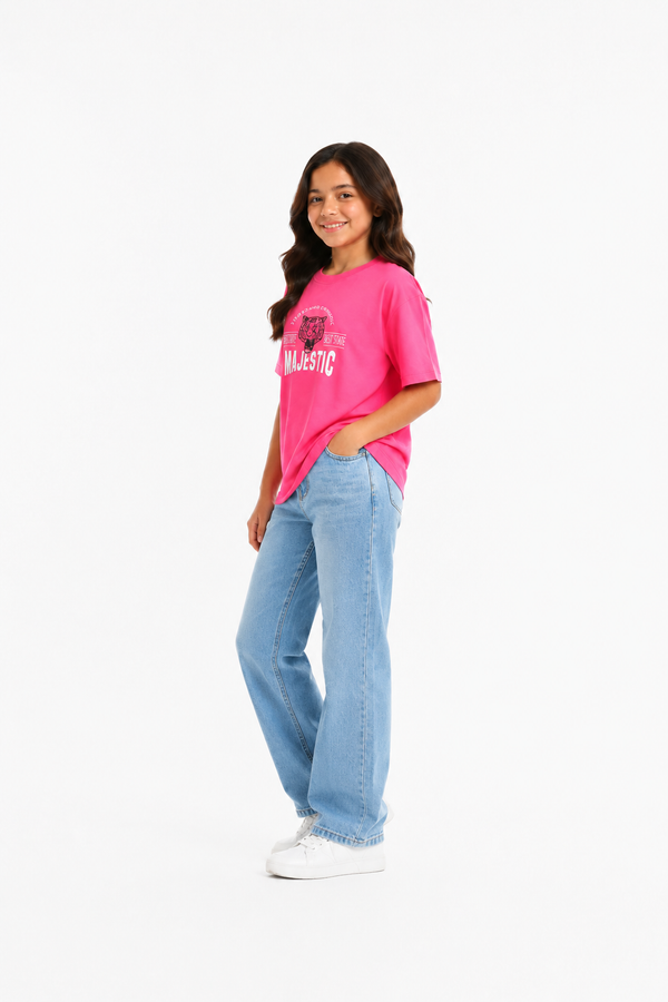 Girls_Cotton_Printed__Regular_T-Shirt_-_fuchsia