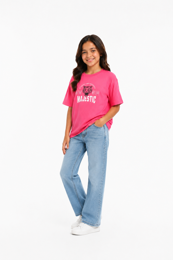 Girls_Cotton_Printed__Regular_T-Shirt_-_fuchsia