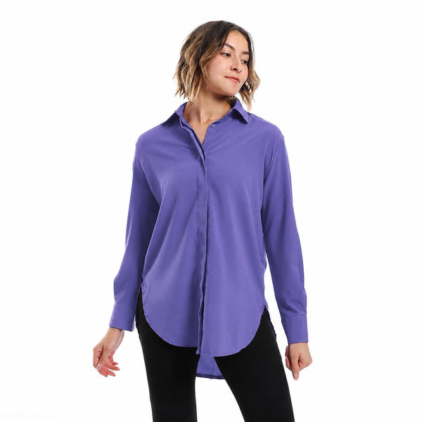 plain_pattern_hidden_buttons_shirt_-_purple