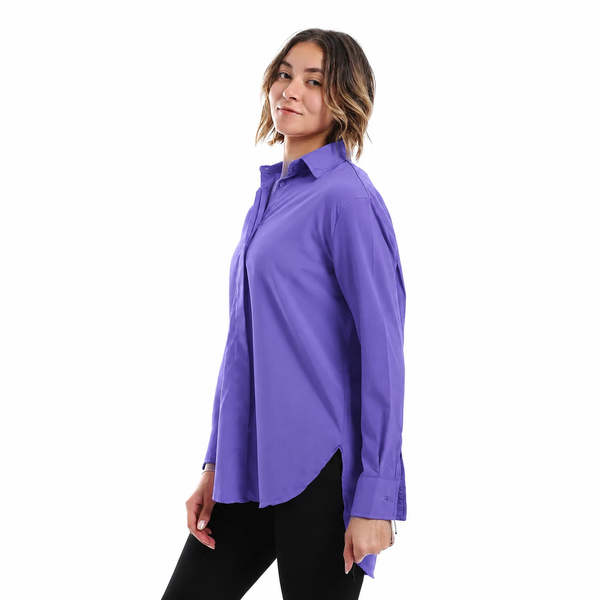 plain_pattern_hidden_buttons_shirt_-_purple