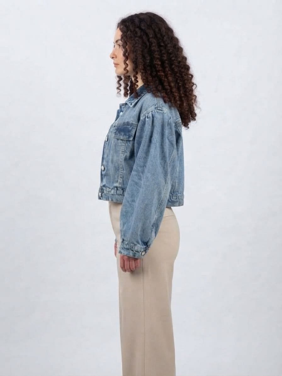 Cropped _Denim _Jacket_Light Blue