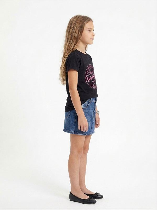Girls_Cotton_Printed__Regular_T-Shirt_-_Black