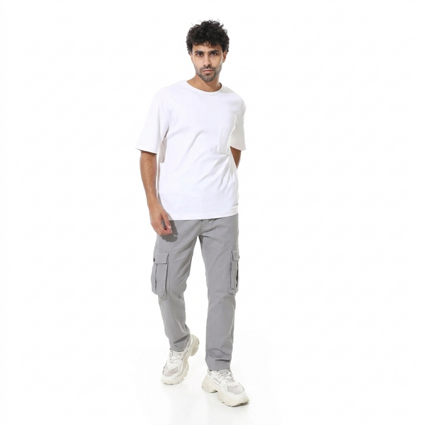 Cargo_Elastic_Waist_With_Drawstring_Pants_-_Light_Grey