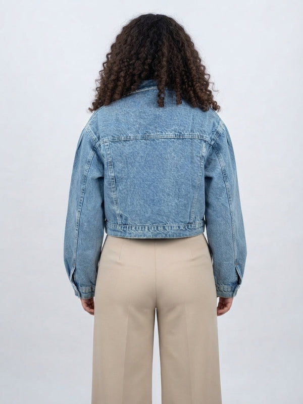 Cropped _Denim _Jacket_Light Blue