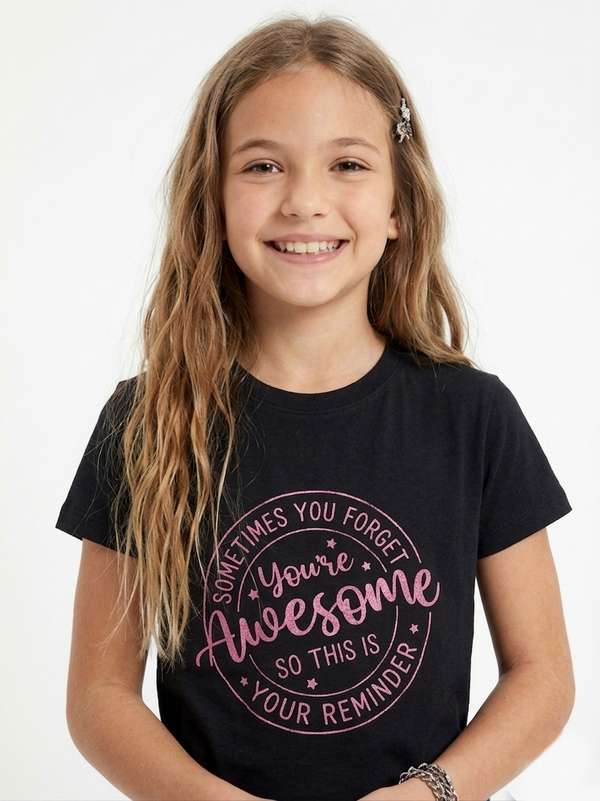 Girls_Cotton_Printed__Regular_T-Shirt_-_Black