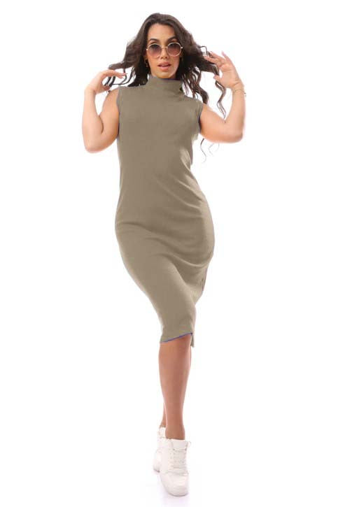 Light Brown Slip On Sleeveless Dress