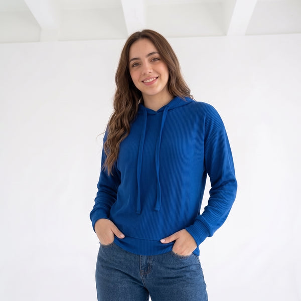 Women’s_royal blue_ Casual_ Hoodie